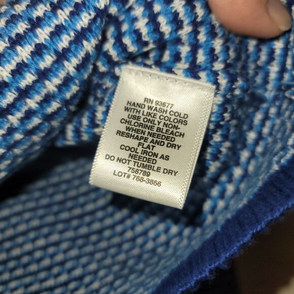 Liz Claiborne Womens Sz PL Popover Long Sleeve Cardigan Tweed Blue 100% Cotton - Picture 5 of 5